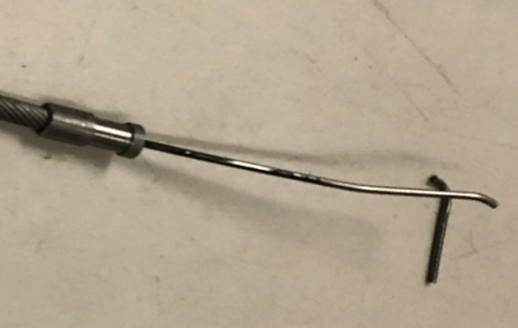 Figure 1 – Broken fuel selector valve control cable inner wire